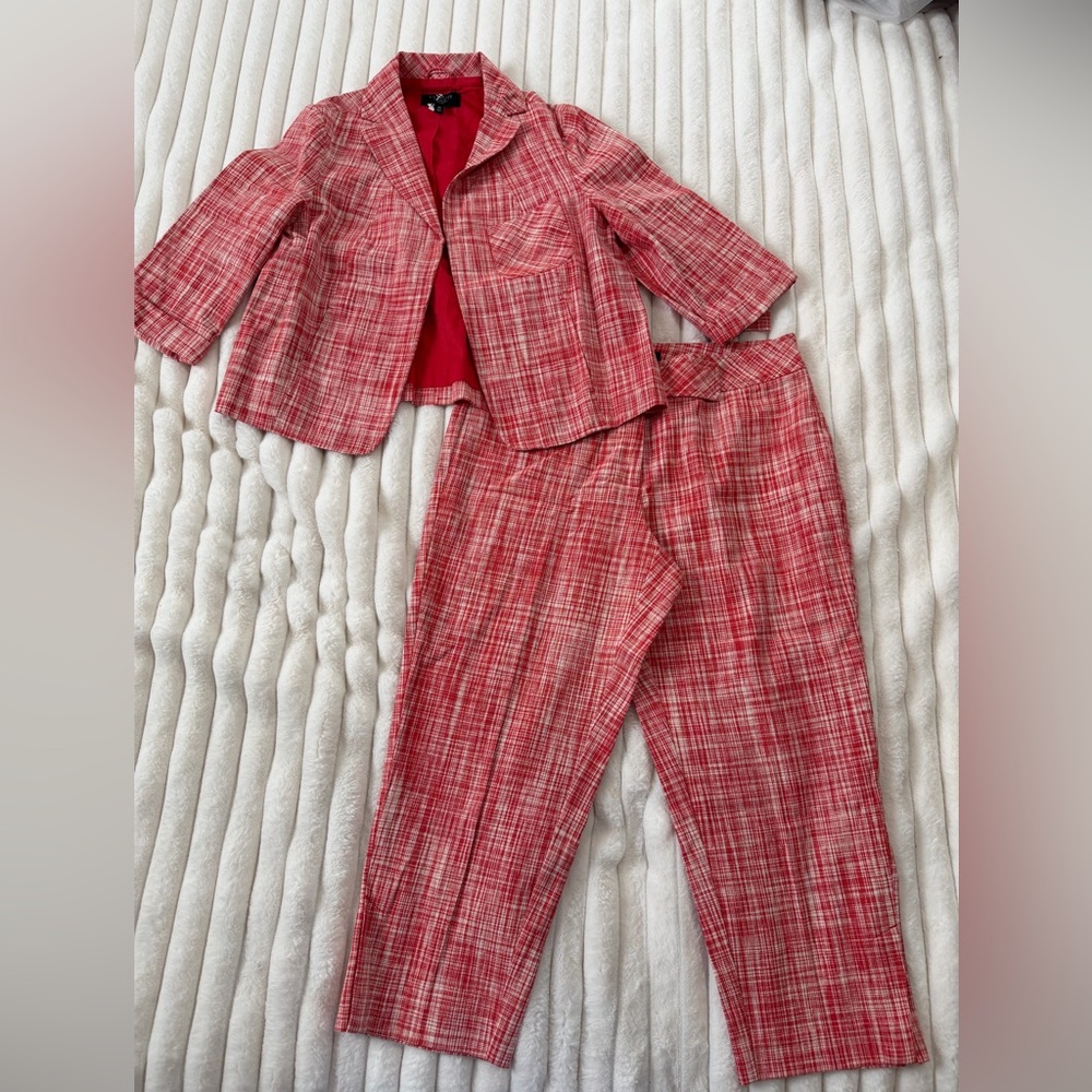 Talbots Red linen Set size 10P